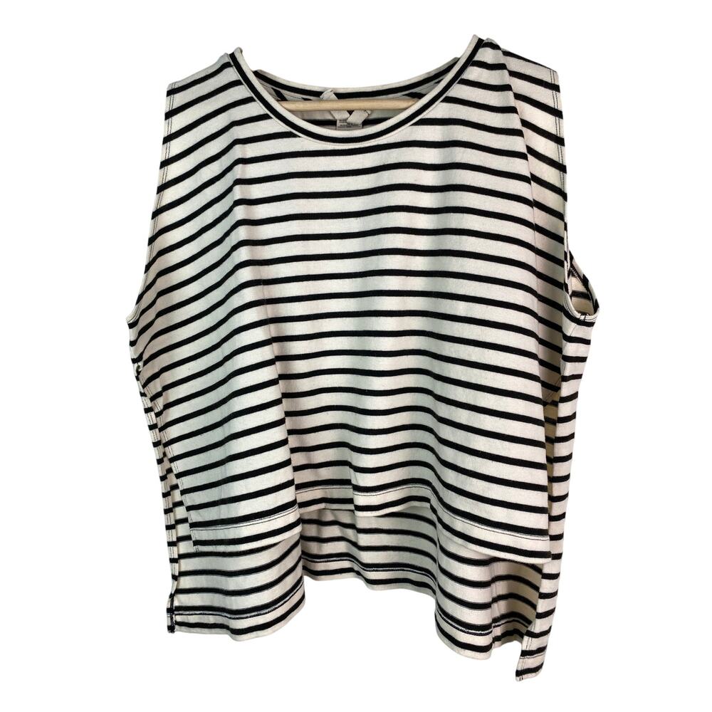 We The Free Black and White Striped Sleeveless Top
